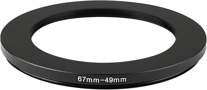 67-49mm Metal Step-Up/Down Ring Adapter Compatible with Mirrorless Cameras DSLR Lens, UV CPL ND Filter Thread Converter, Black