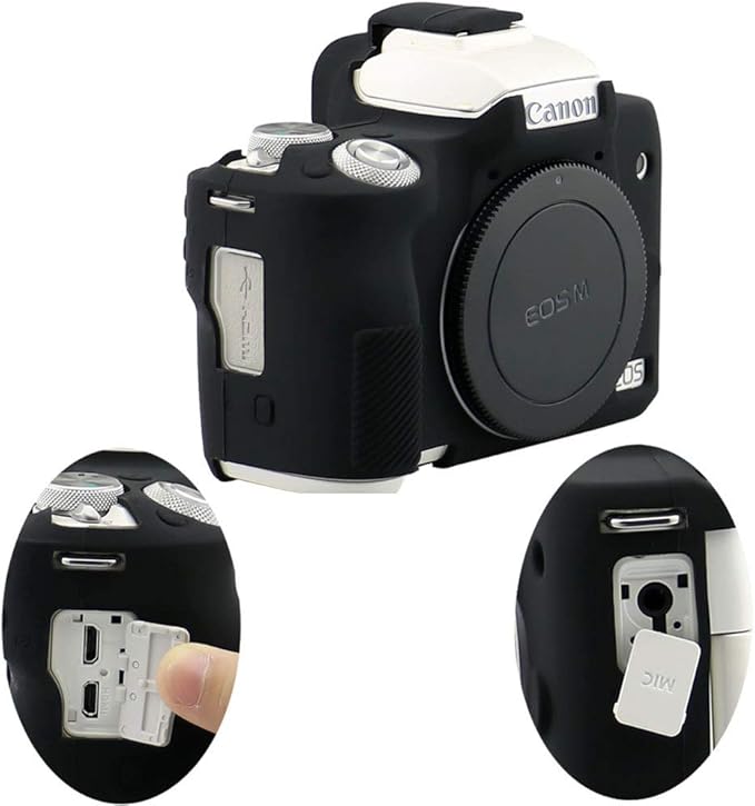 Yisau Case for Canon EOS M50/EOS M50 Mark II, Soft Silicone Skin Housing Protective Cover for Canon EOS M50/M50 Mark II Digital Camera Body (Black)