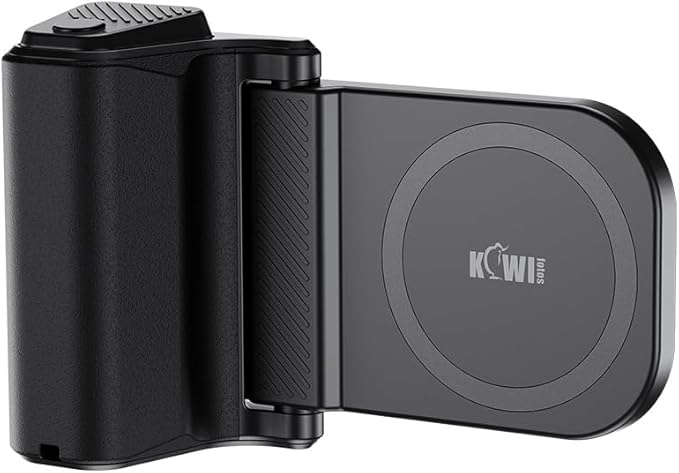 KIWIFOTOS Magnetic Phone Camera Grip for iPhone 17 Magsafe Handle with Bluetooth Remote & Tripod Mount Adapter for iPhone 16 15 Pro Max Samsung Smartphone Vlog Video Shooting