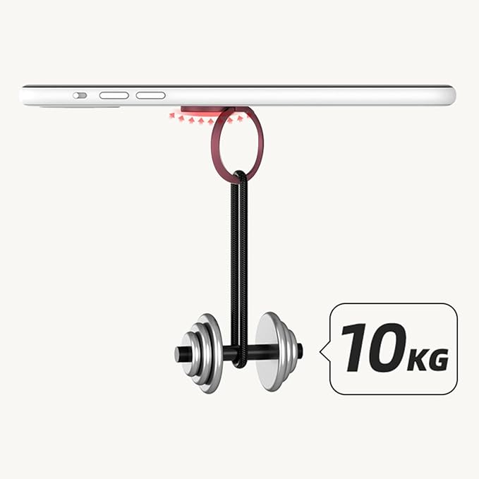 TENOC Phone Grip Sticky 360° Rotation Universal Stand Finger Ring Holder Slim Kickstand for Cell Phone Case, Red