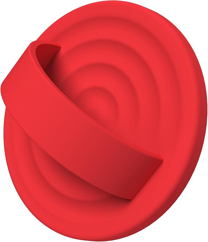 Magnetic Phone Grip Ring Holder, Liquid Silicone Magnet Cell Phone Grip Finger Loop, Compatible with Magsafe, Back of Phone for iPhone 17/16/15/14/13/12 Series, Red
