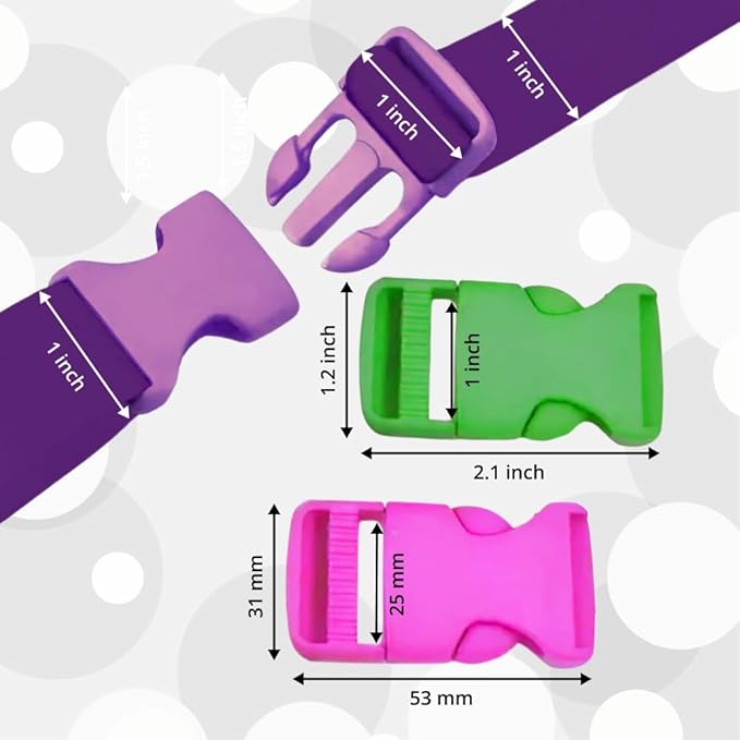 Buckles for Straps Set of 4 Pcs Plastic Buckle Clip Quick Side Release Plastic Fastener