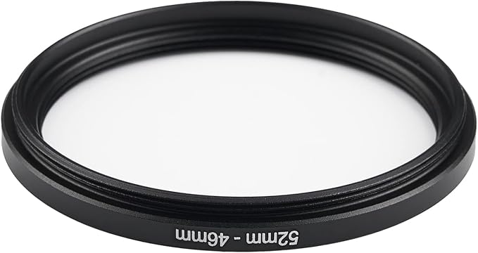 52mm to 46mm Step-Down Ring Filter Adapter,for All Brands UV ND CPL, Metal Ring Step-Down Rings Adapter Filter (52mm-46mm)
