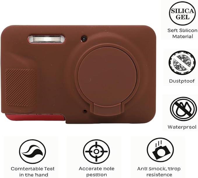 AEXUTDA Case Compatible for Kodak FZ55 Camera, Lightweight FZ55 Body Skin, Soft Silicone Scratch Resistant Ultra-Thin Protective case FZ55,Coffee Color