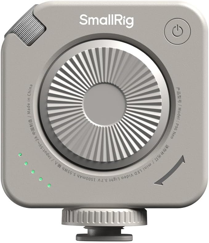 SMALLRIG P96 Neo Mini LED Video Light, Portable Camera Light for Photography, Cold Shoe Light, CRI95+, 2500K-6500K, 1500mAh Battery, Fill Light Accessories for Content Creator, Morandi Gray - 5820