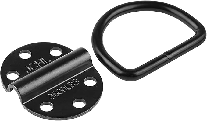 D-Rings Tie Downs Anchors Heavy Duty Steel 3600 Pound Capacity Lashing Rings for Loads on Trailers Trucks RV Campers Vans ATV SUV Boats Tie Down Ring with Screws&Bolts (2-Packs)