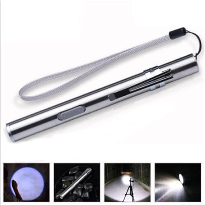 5 Pack Pen Light Flashlight Pocket Flashlight 400 Lumens Bright LED Mini Pen Torch Small Compact Penlight with Built-In Battery and USB Cable for Camping Outdoor Reading Repair Work Examination