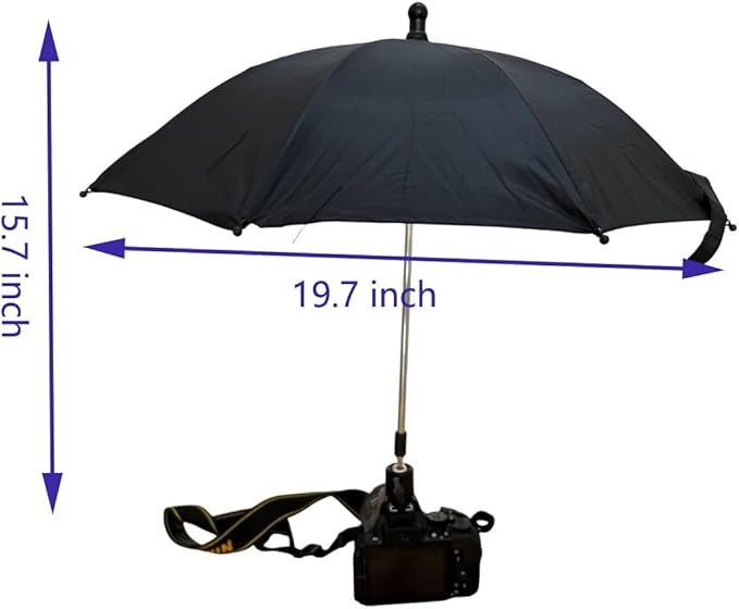 360° Swivel Camera Umbrella with Hot Shoe,Camera Sun Shade,Camera Rain Cover (Large-50cm)