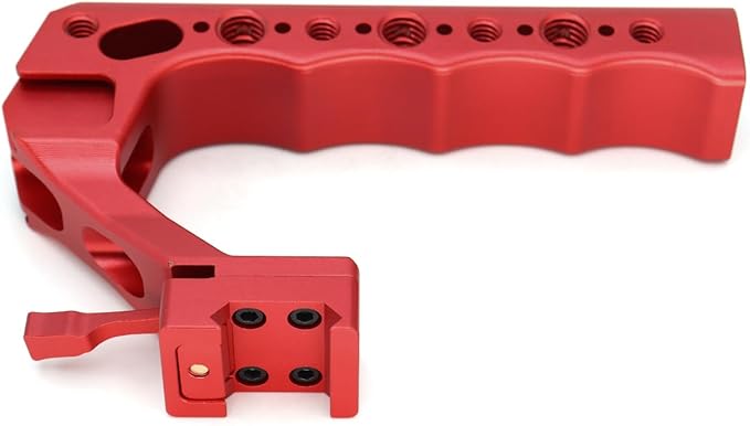 SZYingXian NATO Top Handle, Quick Release NATO Grip with 4 Cold Shoe Adapters for DSLR Camera Cage, Universal Top Handle with 3/8-16 and 1/4-20 Thread Holes (Red)