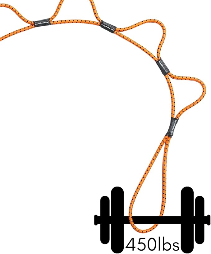 LoopRope | Bungee Cord with Hooks Tie Down System | Adjustable Cargo Strap | Knot Free | Truck, RV, ATV, Camping,Outdoor Accessory, Multipurpose | Loop, Clip and Go | 2 Carabiners | 5 Feet