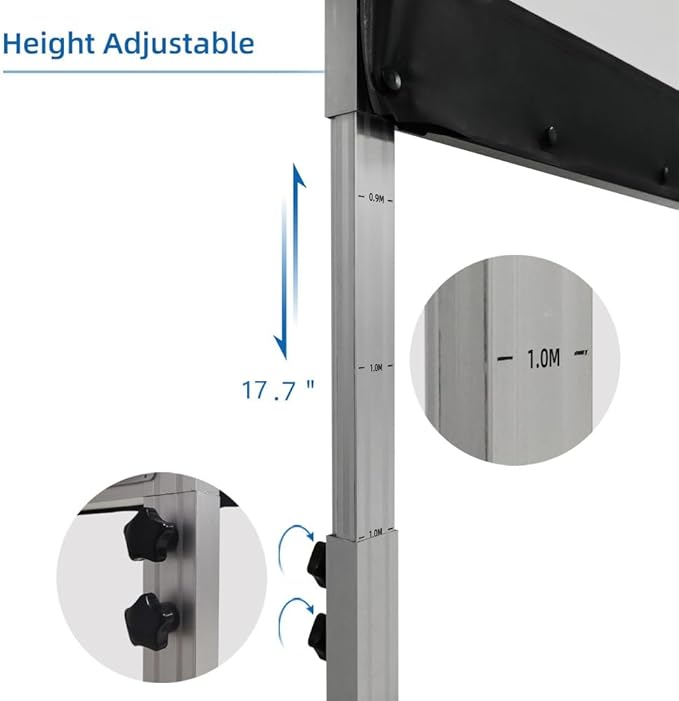 Projector Screen with Stand 144inch, SCREENPRO Portable Fast-Folding Movie Screen with (Max 20.7") Adjustable Leg and Carry Bag, 16:9 HD 4K Indoor/Outdoor Projector Screen for Home Theater