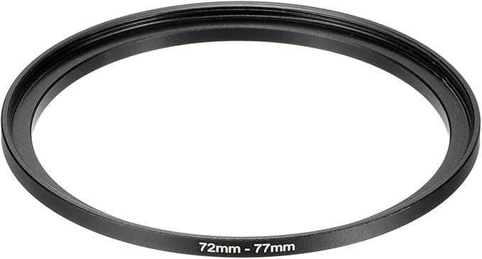PATIKIL Step-Up Ring Adapter 72mm to 77mm, Filter Step-up Rings Camera Lens Filters Metal Ring Digital for ND IR DSLR Lenses, Black