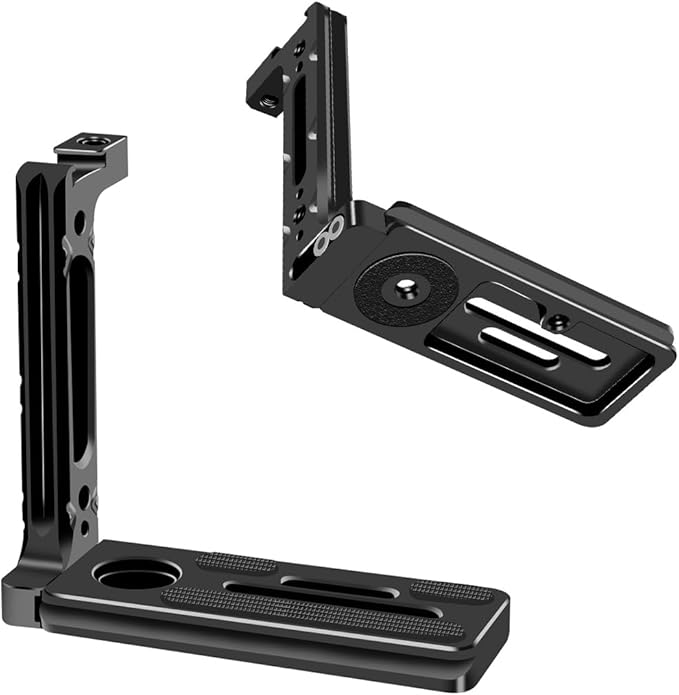 Camera L Bracket with Phone Mount Adapter,L Plate with NATO Handle Rail Phone Rail 38mm Arca Style for Nikon Canon Sony Camera Live/Vlog Accessories