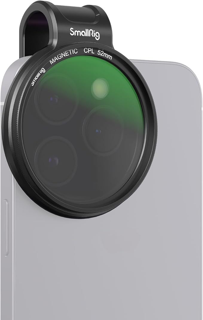 SmallRig Magnetic Circular Polarizer Kit (CPL Filter + Magnetic Ring), HD Optical Glass Circular Polarizing Filter Kit for Phone - 4389