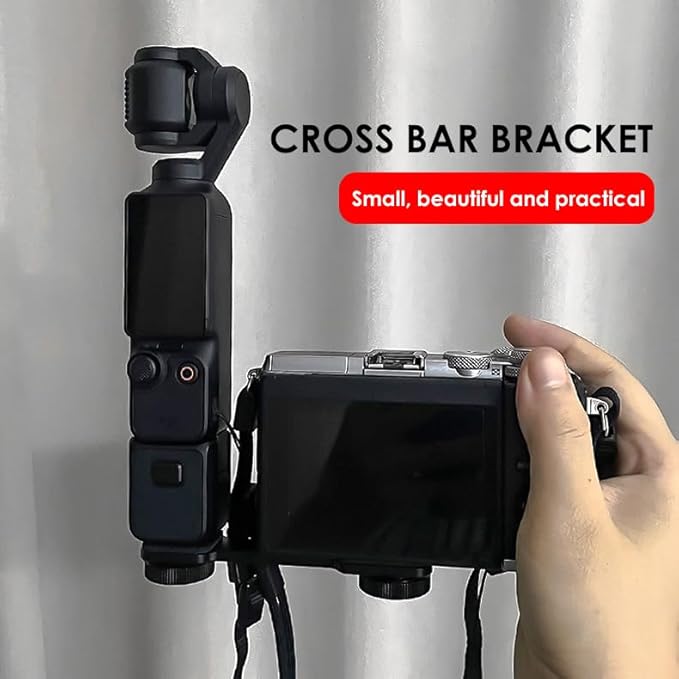 Triple Cold Shoe Mounts Plate Microphone Led Video Light Extension Bracket Microphone Stand Rig Compatible for DJI OSMO Mobile 3 2 OM 4 Zhiyun Smooth 4/Feiyu Vimble 2 Gimbal Stabilizer