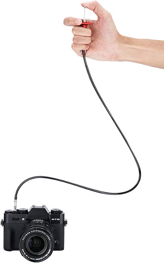 JJC Mechanical Shutter Release Cable Cord with Bulb-Lock for Fuji Fujifilm X-T5 X-T4 X-T3 X-T50 X-T30 II X-M5 X-PRO3 X100VI X100V X-T2 X-T20 X100F X-E4, Sony RX1R II RX10 IV III, Lecia M10 M9 & More
