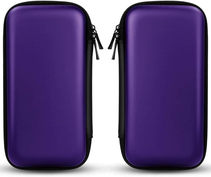 iMangoo Travel Essentials Electronics Organizer Charger Case Portable Dual Zipper Shockproof Pouch Tech Purse Cord Cable Pouches Power Bank Storage Accessories Bag for Women Men,6.5x3.2x1 Purple