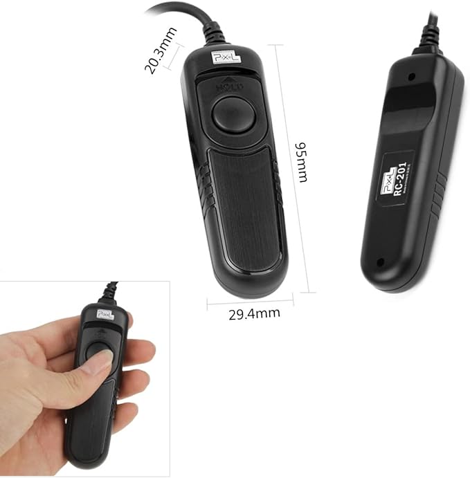 Pixel Shutter Release Cord RC-201 E3 Compatible with Canon R6, RP, 850D, 90D, 80D, 750D, 2000D, 1200D, M6 for Fujifilm XT3, XT4, XT30, GFX100, GFX50SII for Olympus OM-1, E-M1X, E-M1 2, E‑M1 3
