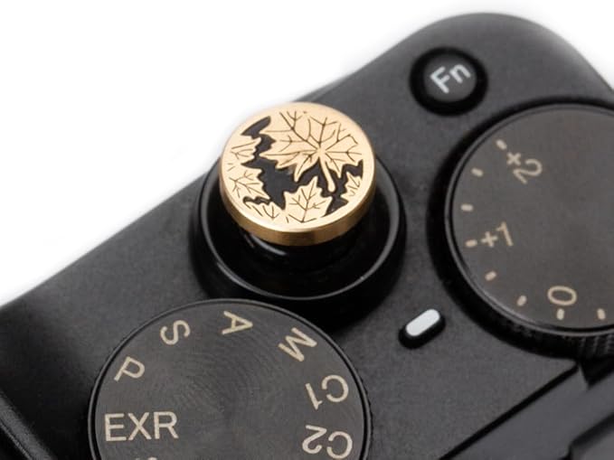 DBZZ Leaf Camera hot Shoe Cover and Camera Shutter Button for Nikon zf for Fujifilm X-T5 X-T4 X-T3 X-T30 II X-T20 X100VI X100V X100 X-PRO3 X-PRO2 X-S20 X-S10 (Brass Leaf Button)