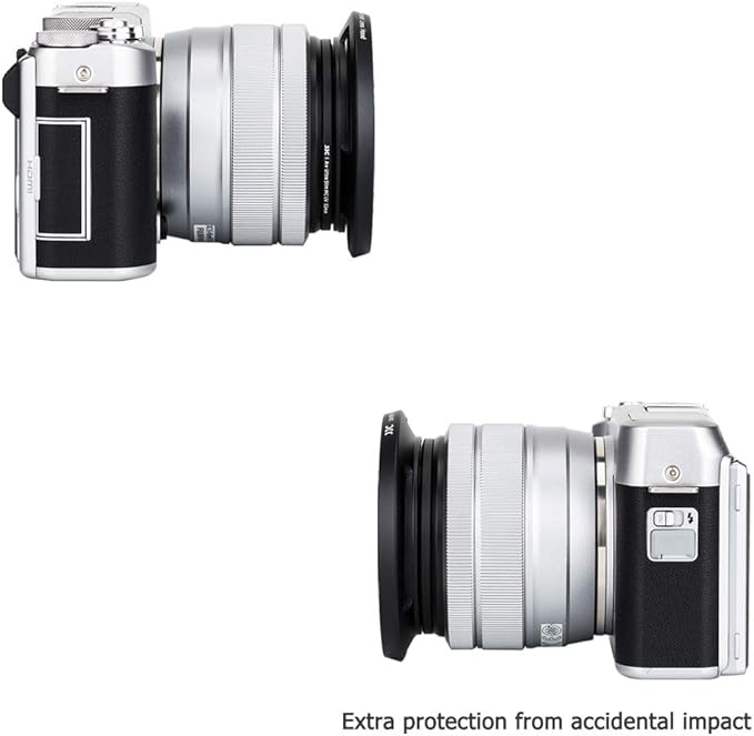 52mm Screw in Lens Hood Shade Cover for Fujifilm Fuji Fujinon XC 15-45mm F3.5-5.6 OIS PZ Lens on Camera X-T30 II X-T20 X-T10 X-T200 X-T100 X-A7 X-A5 X-A10 X-E3 X-E2 X-S10 X-T4 X-T3 X-T2 Xpro3 Xpro2