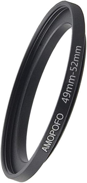 49mm to 52mm Step-Up Ring Filter Adapter; Compatible All Brands 49mm Lens and 52mm UV,ND,CPL; Metal Step Up Ring
