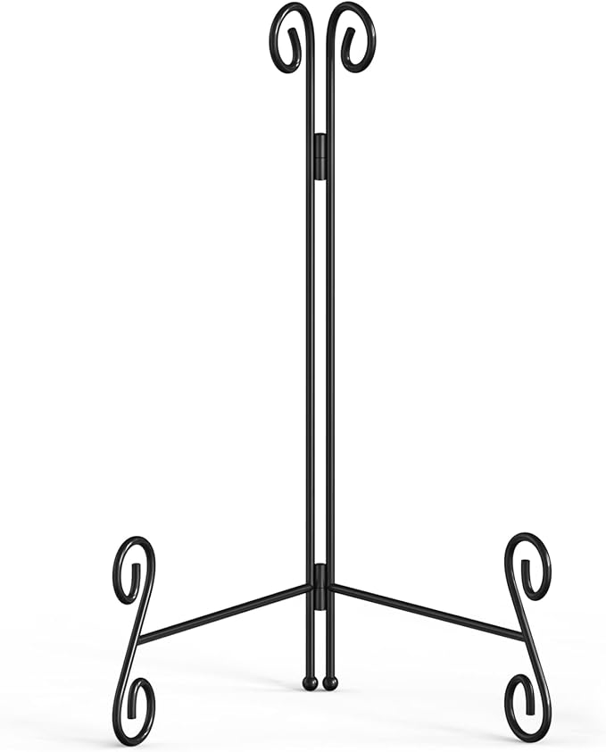 Easel Stand, 12 Inch Plate Stand, 2 Pack Metal Plate Holder for Display, Iron Plate Stands for Picture Frame Record Album Collectibles