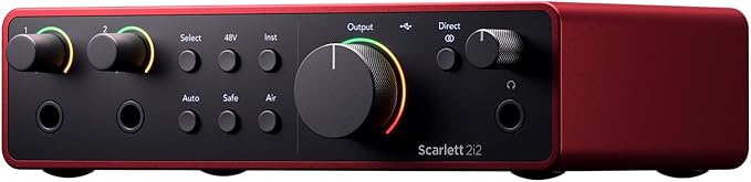 Focusrite Scarlett 2i2 4th Gen USB-C Audio Interface Bundle with PreSonus Eris 3.5 Studio Monitors Recording Shield Condenser Microphone Headphones and Cables