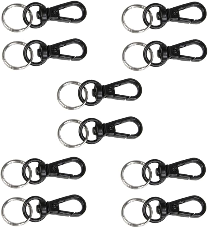 Foto&Tech Small Quick Release Adapter Clip for Camera with Round Lugs for Camera Strap, 33lb Breaking Force (5 Set, Black)