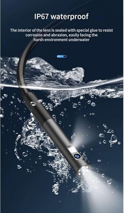 1920P HD 16.4FT Dual-Lens Endoscope with Light, Borescope Camera with 9 Adjustable LED Lights, Semi-Rigid Snake USB Type C for iPhone, Android and iOS Smartphones, iPad, Samsung. KEEMIKA