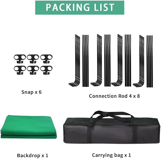 7.87ft x 13.12ft Portable Large Chromakey Green Screen Backdrop with Stand Photography Background Support System for Photo Studio Video Shooting, Live Streaming, Parties, Keying, Stage