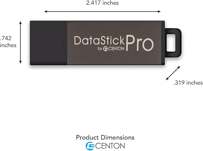 Centon Electronics DataStick Pro USB 2.0 Flash Drive, Portable USB Drive, Durable Casing, Versatile USB Stick, 32 GB Storage, Gold Metallic