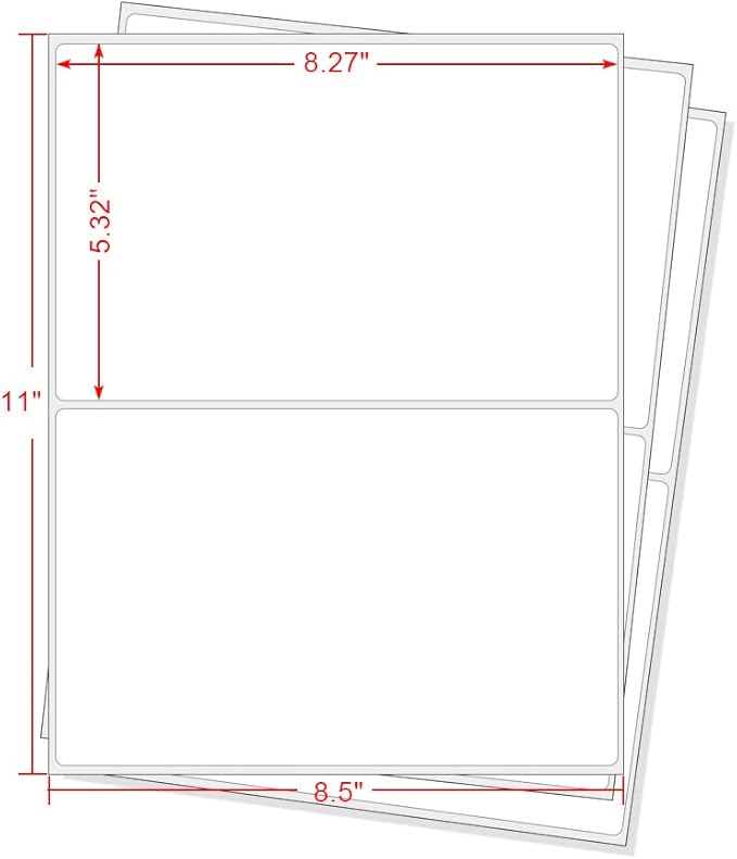 Half Sheet Laser & Inkjet - Rounded Corner Shipping Address Labels - 5-1/2" X 8-1/2" (10000 Labels)