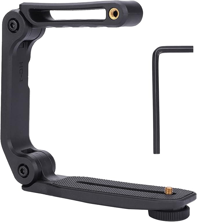 UGrip Video Filming Camera Handle, Handheld Stabilizer Holder Grip for DSLR and Digital Video Camera, Foldable U Shape Design with Built in Hex Wrench and Universal Screw HOL