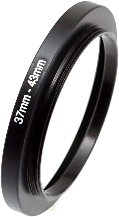(2 Pcs) 37-43MM Step-Up Ring Adapter, 37mm to 43mm Step Up Filter Ring, 37mm Male 43mm Female Stepping Up Ring for DSLR Camera Lens and ND UV CPL Infrared Filters