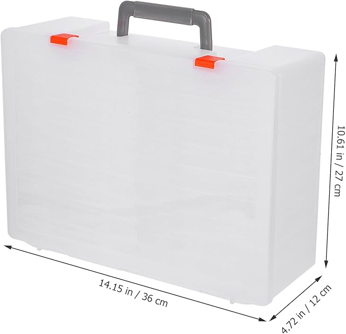 OATIPHO Photo Storage Box Craft Keeper with Handle Large Photo Case Container and Scrapbooking Supplies Portable Archival Organizer for Home and Studio Use