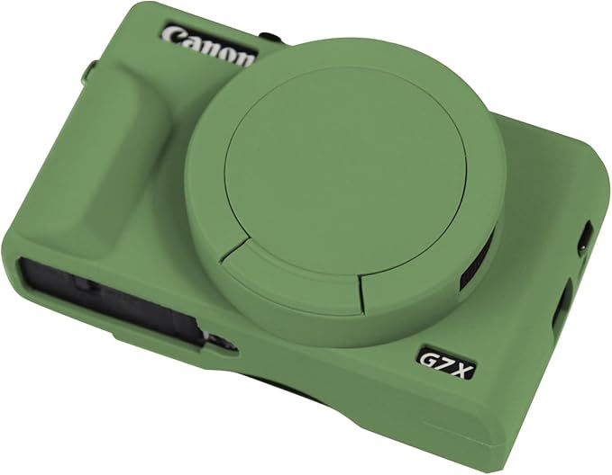 Easy Hood Camera Case for Canon Powershot G7 X Mark III Digital Camera,Silicone Soft Camera Case with Button Marker Removable Lens Cover Protective Body Skin for Canon G7X III DSLR Camera Green