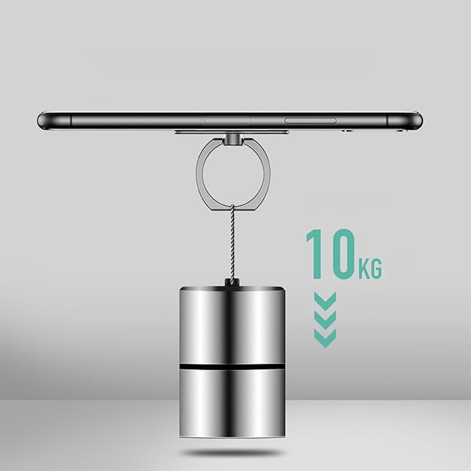 TENOC Phone Grip Sticky 360° Rotation Universal Stand Finger Ring Holder Kickstand for Cell Phone Case, Round Clear, Titanium