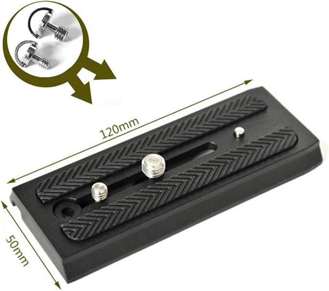 501PL 120MM Long Quick Release Plate For Manfrotto 501PL, 503, 701HDV- RC5 System Replacement (#3433PL)- Compatible with 501/503/577/701 NG Tripod Heads, With 1/4"-20 & 3/8"-16 D-Ring Screw