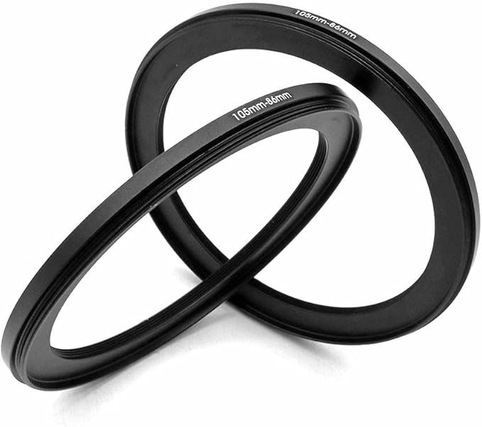 105-86mm Metal Step-Down Adapter Ring, 105mm Lens to 86mm Filter Size Accessories Lens Filter Adapter Ring, 2 Pieces LingoFoto