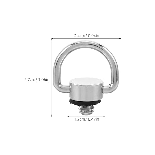 5pcs 1/4'' Thread Steel D Ring Screws - Metal Quick Release Plate Screws Tripod Mounting Accessories Compatible with DSLR Camera