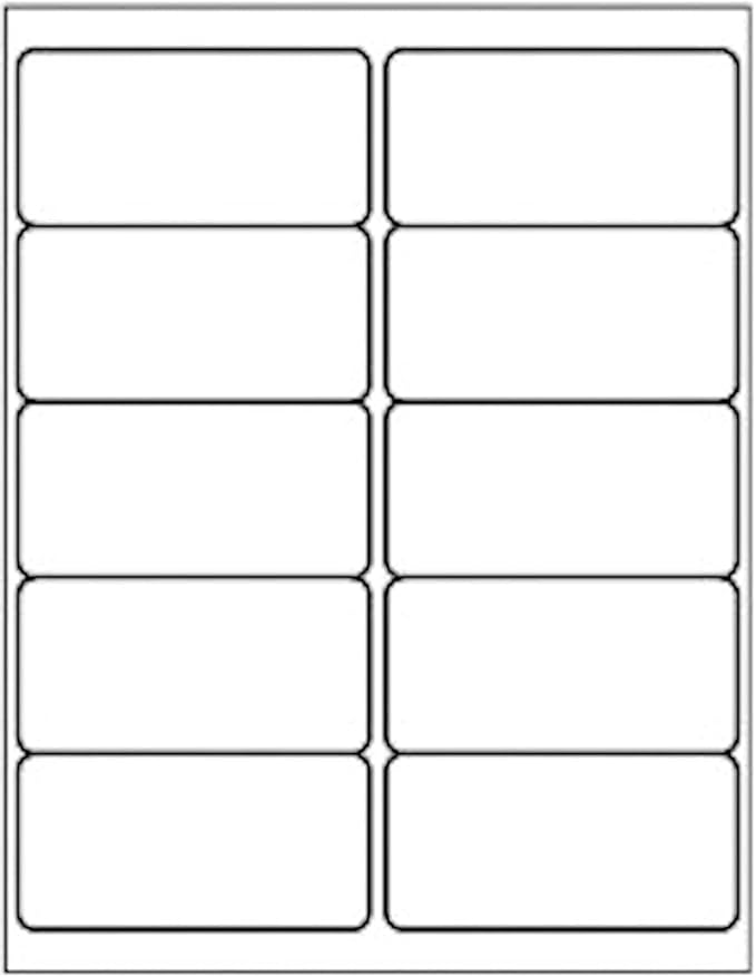 LabelMore 10 up Labels 2'' x 4" Shipping Address Labels for Laser and Inkjet Printers (5000 Sheets, 50000 Labels)