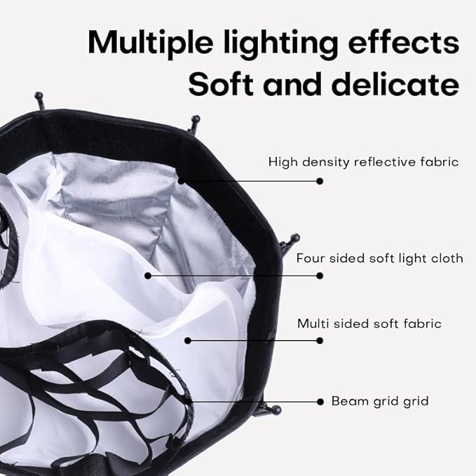 M60 Handle LED Video Light with Soft Box Protable Mini COB LED Bi-Color 2500-8500K CRI≥95 TLCI≥97 Built-in 3400mAh Battery Photo Studio Lights Vlog Shoot Fill Lighting 8 Scenes (M60 with Soft Box)