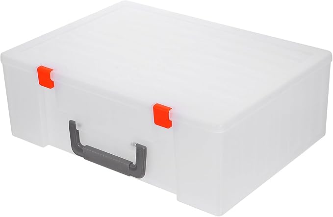 KALLORY Large Photo Storage Box with Handle Photo Craft Case Organizer for Home and Studio