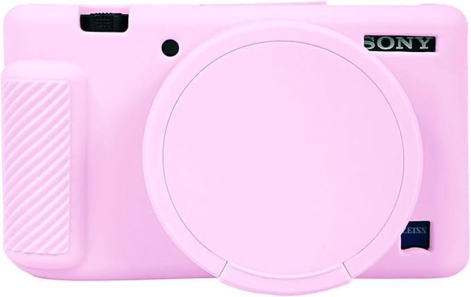 Camera Case for Sony ZV-1, ZV1 Case Silicone Cover Camera Sleeve Body Skin Protective Case with Removable Lens Cap for Sony ZV1 Digital Camera,Light Pink