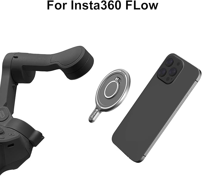 PULUZ Magnetic Mount Adapter for Insta360 Flow Pro/Flow,Aluminum Alloy Magnetic MagSafe Adapter Phone Holder Quick Release Mount(Silver)
