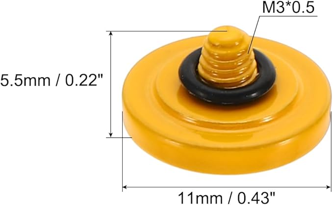 PATIKIL Camera Shutter Button, 3 Pack Soft Shutter Release Button Pure Copper Camera Button Concave Suitable for Nikon for Fujifilm for Leica DSLR/SLR Camera, Yellow