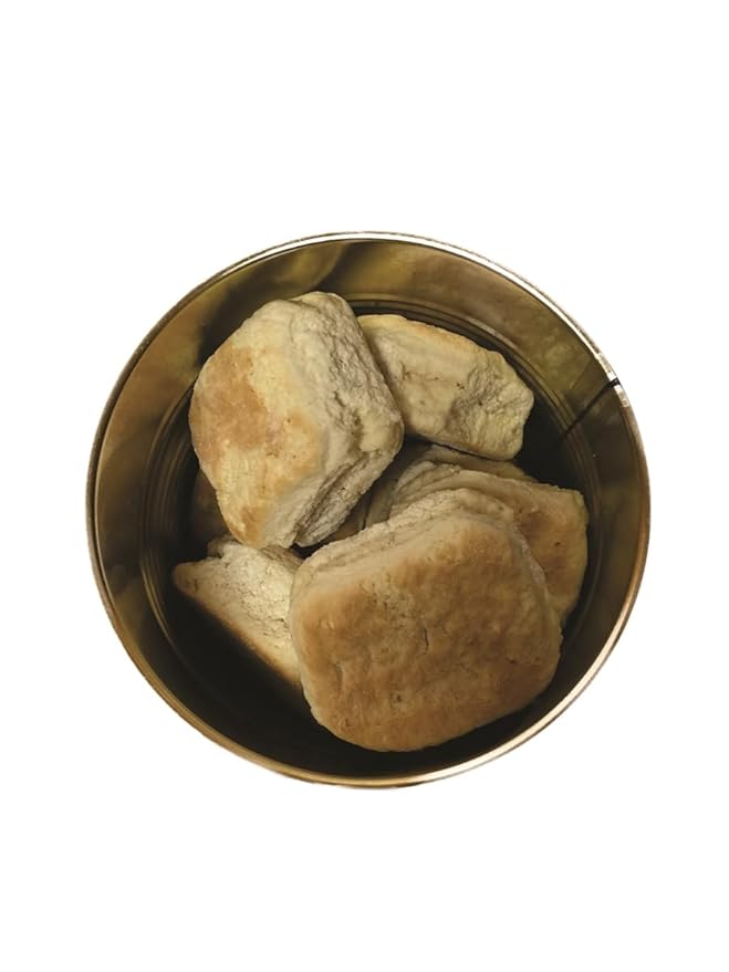 Military Surplus Freeze Dried Real Baked Biscuits – #10 Can – 25+ Year Shelf Life – Ready to Eat Emergency Food – Survival, Camping, Hiking, Hunting Meals – Long-Term Storage 10–12 Biscuits – Pack of 1