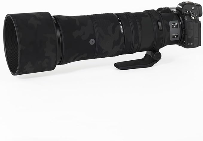 CHASING BIRDS Lens Camouflage Waterproof Coat for Nikon Z 180-600mm f/5.6-6.3 VR Rainproof Lens Protective Cover Version IV (Shadow Black Camouflage)