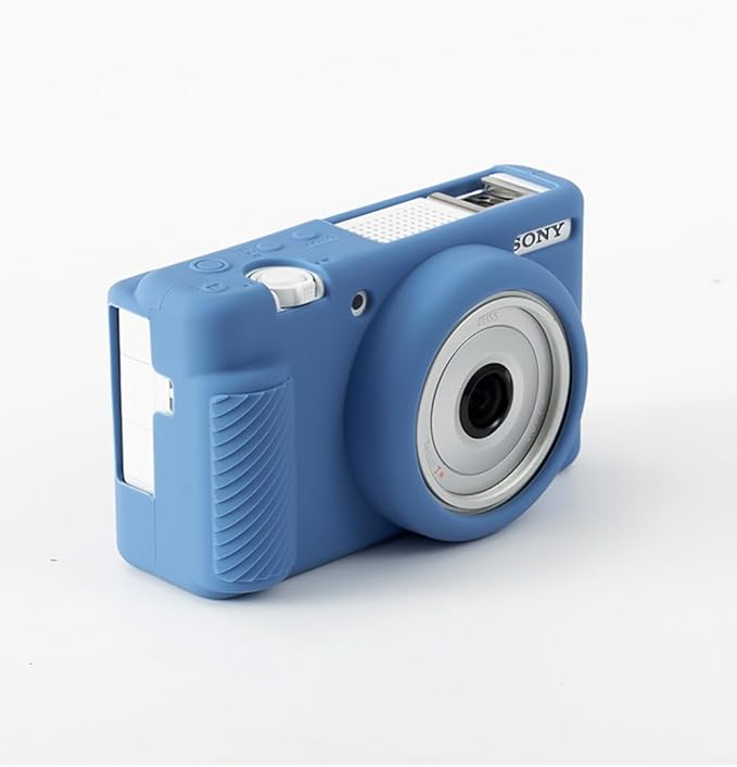 Pocoukate Case for Sony ZV-1F, ZV-1 II/ZV-1M2 Vlog Camera, ZV1F Camera Silicone Cover, Anti-Scratch Slim Fit Soft with ZV1 F Screen Protector- Blue Skin