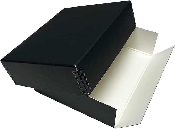 Lineco, 8x10 Museum Archival Storage Box, Drop Front Design with Metal Edge, Acid-Free, Preserveor for Photos, Documents, Crafts, DIY, Black